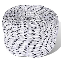 vidaXL Corde de bateau tressée Polyester 12 mm 250 m Blanc