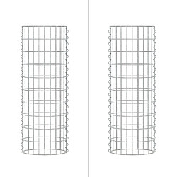 Ecd Germany Colonne en gabion clôture de jardin mur panier à pierres en acier Ø 35 x 100 cm