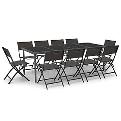 vidaXL Mobilier de salle à manger d'extérieur 11 pcs Acier