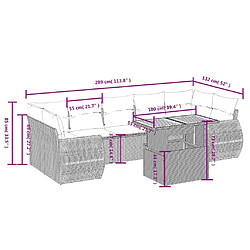 Avis Maison Chic Ensemble Tables et chaises d'extérieur 8 pcs avec coussins,Salon de jardin noir résine tressée -GKD136884