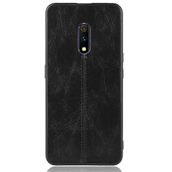 Wewoo Coque Pour Oppo Realme X antichoc couture peau de vache motif PC + PU + TPU noir