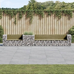 vidaXL Banc de jardin avec panier en gabion bois de pin imprégné