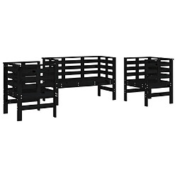 Maison Chic Salon de jardin 3 pcs - Table et chaises d'extérieur - Mobilier/Meubles de jardin Moderne noir bois massif de pin -MN72553