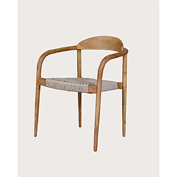 Avis UNIQKA Kima - Chaise en teck massif et corde beige