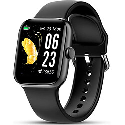 Chrono Montre Connectée pour Femme Homme Sport Avec IP68 Etanche Moniteur de Fréquence et de Cardiaque 1,54'' Écran pour Android iOS-Noir