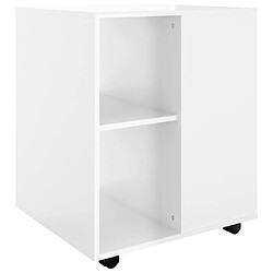 vidaXL Armoire à roulettes Blanc brillant 60x53x72cm Bois d’ingénierie