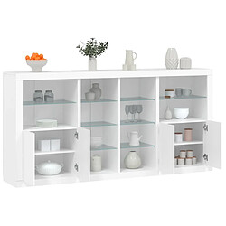 Maison Chic Commode Buffet - Meuble de rangement avec lumières LED blanc 202x37x100 cm -GKD74058