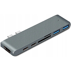 GUPBOO Adaptateur USB-C 7en1 HUB HDMI 4K SD Macbook Pro|Air,JL173