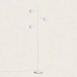 Ledkia Lampadaire Métal Aratz 3 Spots Blanc