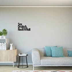 Homemania Décoration murale Phrases - Art mural - pour le salon, la chambre à coucher - Acier noir, 50 x 0,15 x 38 cm