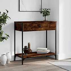 Maison Chic Table console | Meuble d'entrée | Table d'appoint chêne fumé 75x34,5x75 cm bois d'ingénierie -GKD43667