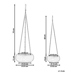 Avis Beliani Lot de 2 pots de fleurs REMORA Osier Naturel