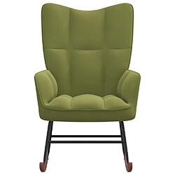 Maison Chic Chaise à bascule | Fauteuil Relax, design moderne Vert clair Velours -GKD30967