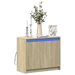 vidaXL Buffet avec LED chêne sonoma 72x34x61 cm bois d'ingénierie