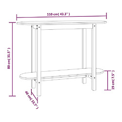 vidaXL Table console Gris 110x40x80 cm Bois massif de pin pas cher