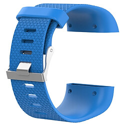 Wewoo Bracelet pour montre connectée Dragonne sport réglable losange texture FITBIT Surge bleu ciel