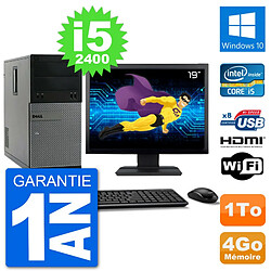 PC Dell 3010 MT Ecran 19" i5-2400 RAM 4Go Disque Dur 1To HDMI Windows 10 Wifi - Occasion