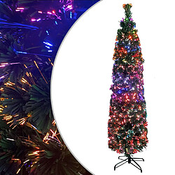 vidaXL Arbre de Noël artificiel mince et support 180 cm fibre optique