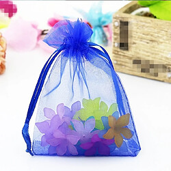 Wewoo Décorations de Fête 100 PCS Organza Gift Bags Bijoux Emballage Sac De Mariage Décoration De De MariageTaille 7x9cm D14 Bleu