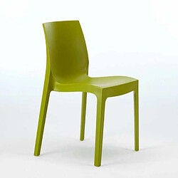 Avis 22 Chaises Rome Grand Soleil en polypropylène empilables pour bar et café, Couleur: Anis vert