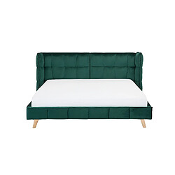 Acheter Beliani Lit double en velours vert foncé 180 x 200 cm SENLIS