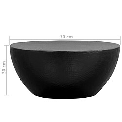 vidaXL Table basse Aluminium martelé 70x30 cm Noir pas cher