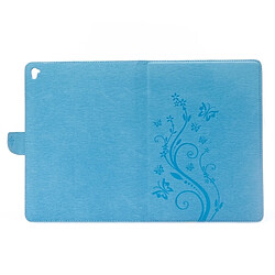 Wewoo Smart Cover bleu pour iPad Pro 9.7inch fleurs pressées motif de papillon flip horizontal PU étui en cuir avec boucle magnétique et titulaire fentes cartes porte-monnaie pas cher