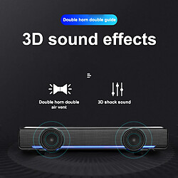 Universal Haut-parleurs audio pour ordinateurs, haut-parleurs de bureau, subwoofers, ordinateurs portables, multimédias, petits haut-parleurs détachés, haut-pareilleurs à barre, systèmes de cinéma à domicile, haut-parleurs TV(Le noir) pas cher