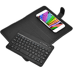 Clavier Bluetooth sans fil pour téléphone, mini clavier Bluetooth portable avec étui de protection clavier pliable pour largeur de 6 téléphones portables Bluetooth de 9,5 cm (noir)