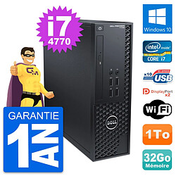 PC Dell Precision T1700 SFF Intel i7-4770 RAM 32Go Disque 1To Windows 10 Wifi - Occasion