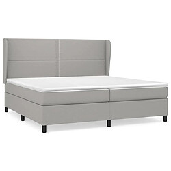 vidaXL Sommier à lattes de lit avec matelas Gris clair 200x200cm Tissu