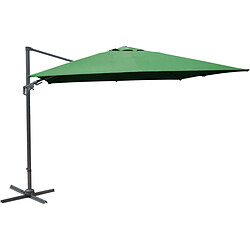 Proloisirs Parasol déporté orientable 360° inclinable gauche droite 3 x 3 m Orient Vert.