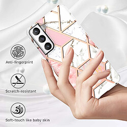 Coque en TPU anti-rayures, 2.0mm, motif marbre, électroplaqué IMD rose/blanc pour votre Samsung Galaxy S21 FE 5G