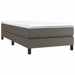 Avis Maison Chic Lit Adulte - Lit simple Lit à sommier tapissier avec matelas moelleux - Meuble de Chambre - Gris 80x200 cm Similicuir -MN66651