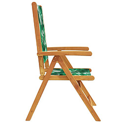 Acheter vidaXL Chaises inclinables de jardin lot de 6 vert tissu bois massif