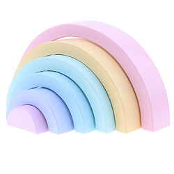 Les Blocs D'arc-en-ciel En Bois Colorés Empilent Le Jeu De Jouets Pour Enfants Kit Semi-Circle2