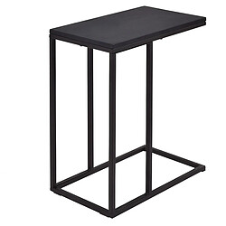 Helloshop26 Table d’appoint table basse table d’extrémité à glisser sous le canapé en métal et bois, 28x48x58,5cm, noir 20_0005133