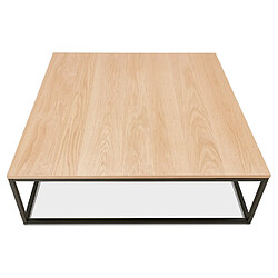 Avis Alterego Grande table basse style industriel 'TRIBECA' en bois finition naturelle et métal noir