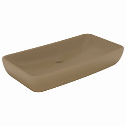 vidaXL Lavabo de luxe rectangulaire Crème mat 71x38 cm Céramique