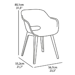 Keter Chaises d'extérieur Akola lot de 2 Cappuccino pas cher