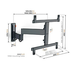 Support mural inclinable/orientable pour écrans 32" à 65" noir - TVM3465 - VOGEL'S