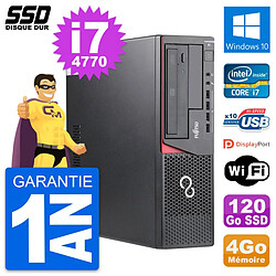 PC Fujitsu Esprimo E720 E85+ DT Intel i7-4770 RAM 4Go SSD 120Go Windows 10 Wifi - Occasion