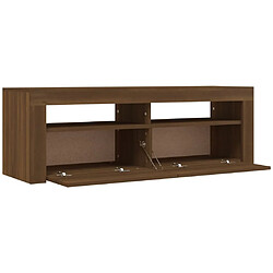 Maison Chic Meubles TV avec lumières LED - Banc TV pour salon chêne marron 120x35x40 cm -MN16981 pas cher