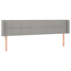 vidaXL Tête de lit avec oreilles Gris clair 203x16x78/88 cm Tissu