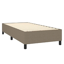 Avis vidaXL Sommier à lattes de lit avec matelas Taupe 90x200 cm Tissu