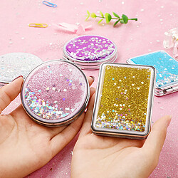 miroirs de maquillage compacts portables de filles grossissant le miroir rond de vanité se pliant