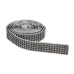 Avis 1 Rouleau 5 Rangées Strass Ruban Diamant Maille Wrap Rouleau Bricolage Artisanat Noir Blanc