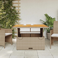 Avis Maison Chic Table de jardin | Table d'extérieur beige 110x110x71 cm résine tressée bois acacia -GKD46972