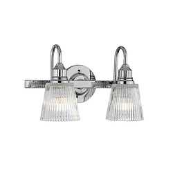 Elstead Lighting Applique murale salle de bains Addison Verre transparent,acier Chrome poli