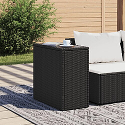 Avis Maison Chic Table d'appoint | Table Basse de jardin avec dessus en verre noir rotin -GKD37980